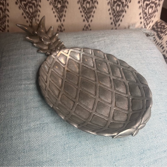 Vtg Pineapple Pewter Tray - Picture 11 of 13